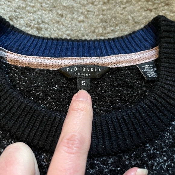 Ted Baker Arks Slim Fit Textured Crew Sweater black men’s size 5 = XL - Picture 3 of 10